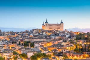 The Alcázar de Toledo is perched on a promontory above the Spanish city..
